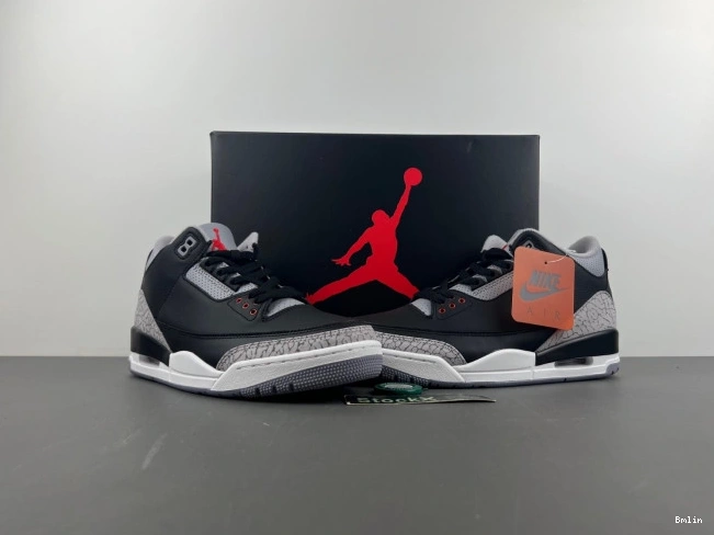Bmlin Shoes Air Cement Jordan 3 Black DN3707-010 0809